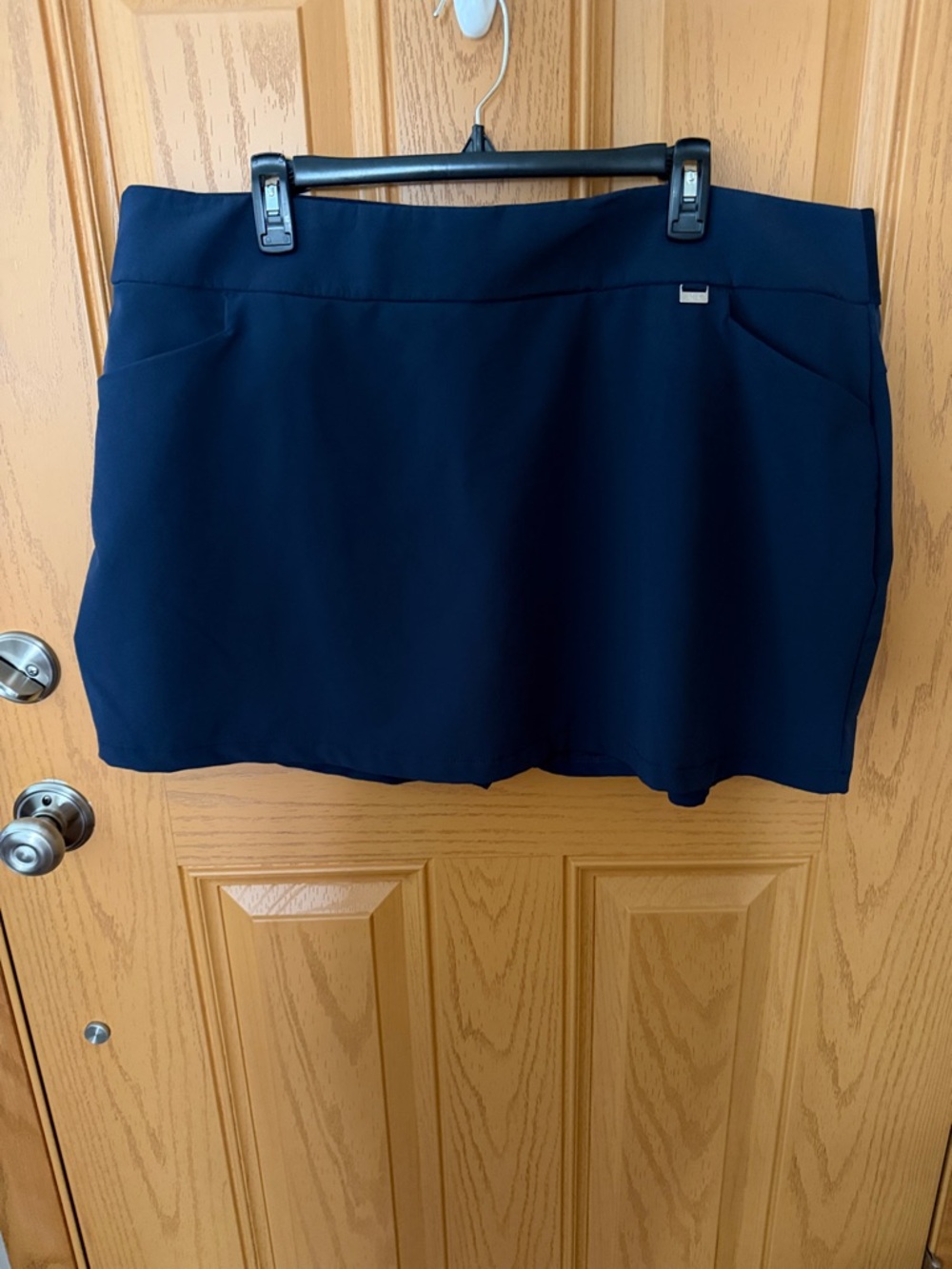 Greg Norman Collection Navy Performance Skort with Shark Logo